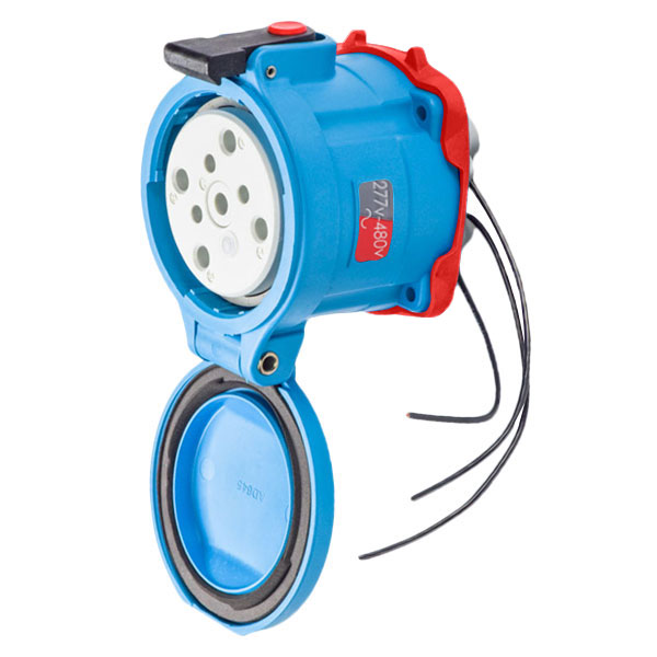 33-64247-C-K04-263 - DS100C RECEPTACLE POLY BLUE SIZE 4 TYPE 3R 3P+N+G 100A 277/480 VAC 60 Hz +3 AUX